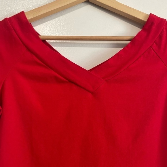 Red Moon V Neck  T-Shirt - Picture 5 of 6